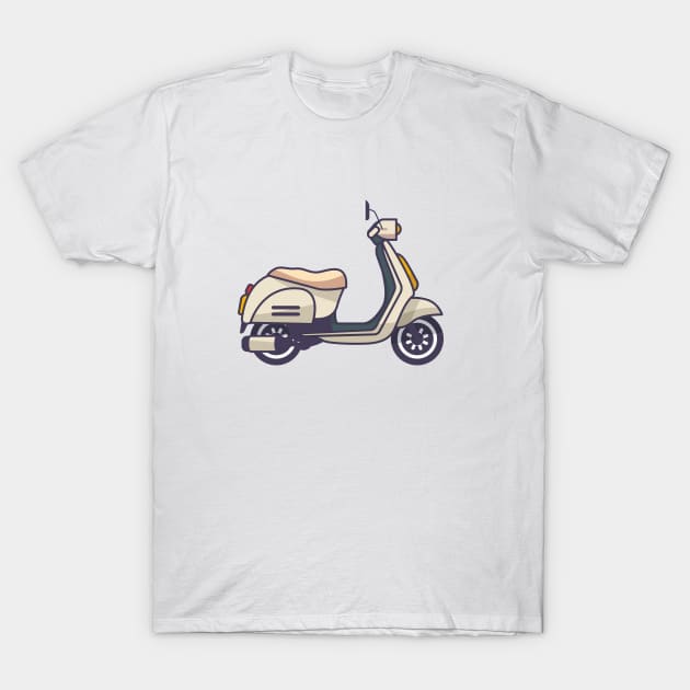 Vespa Scooter white matic T-Shirt by heytiyok